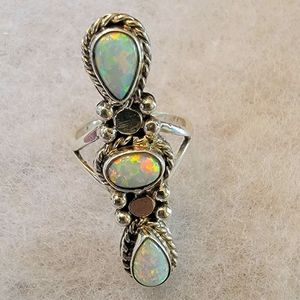 White Opal Ring
